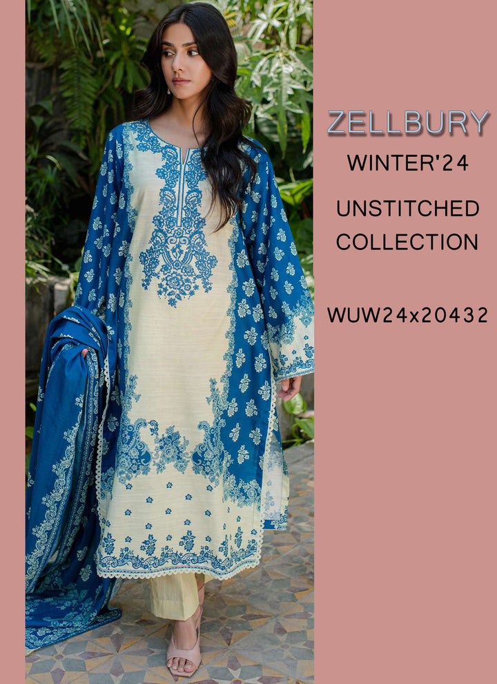Zellbury Winter Printed Khaddar 3PC Shirt | WUW24E20264