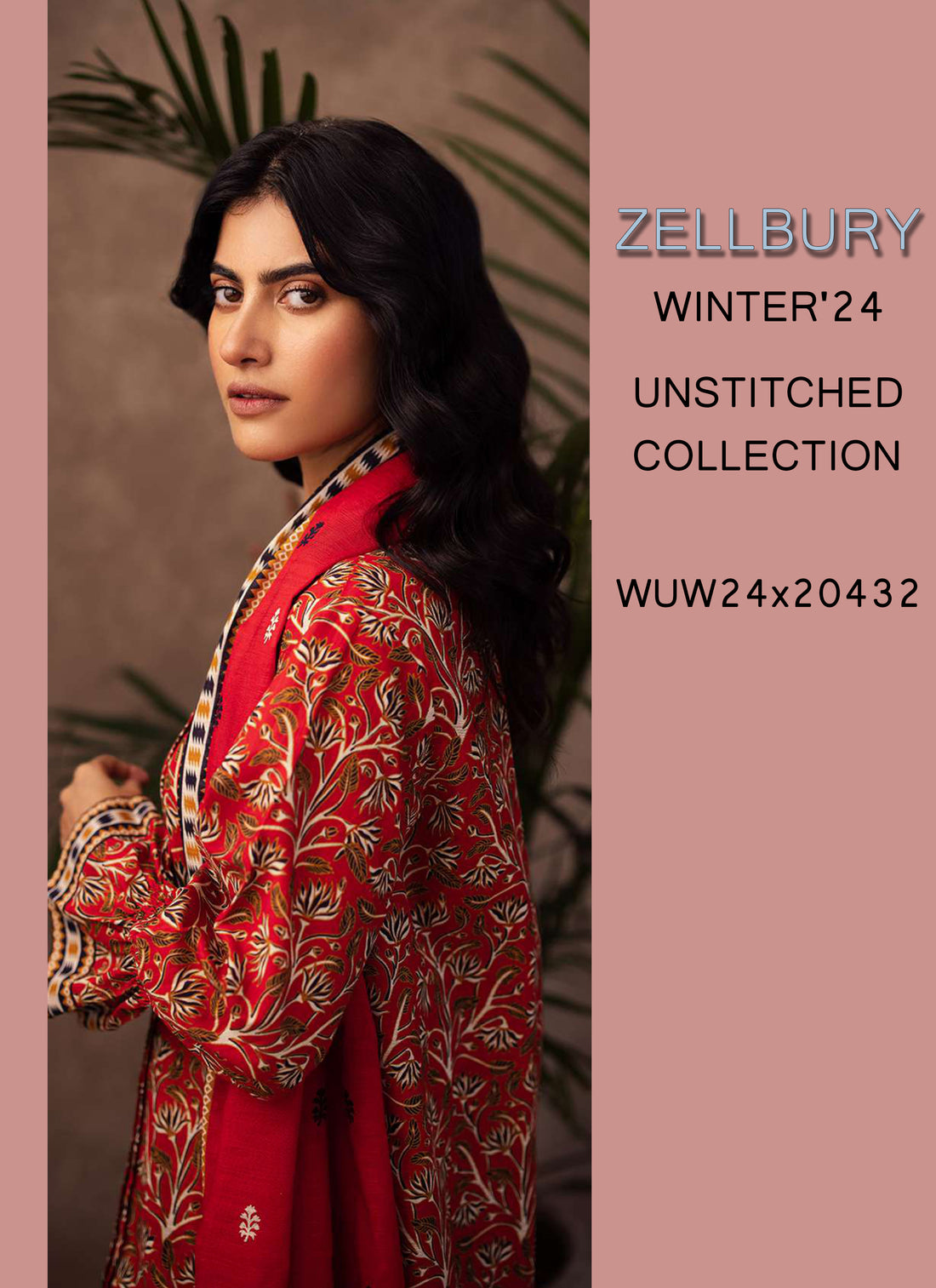 Zellbury Winter Printed Khaddar 3PC Shirt | WUW24X30189