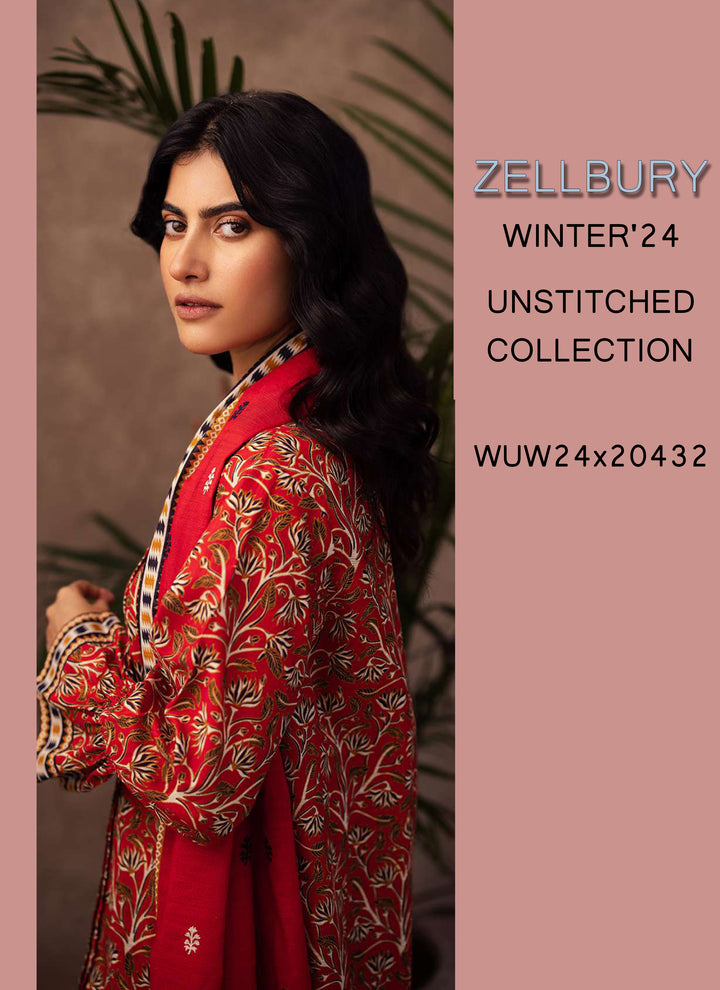 Zellbury Winter Printed Khaddar 3PC Shirt | WUW24X30189