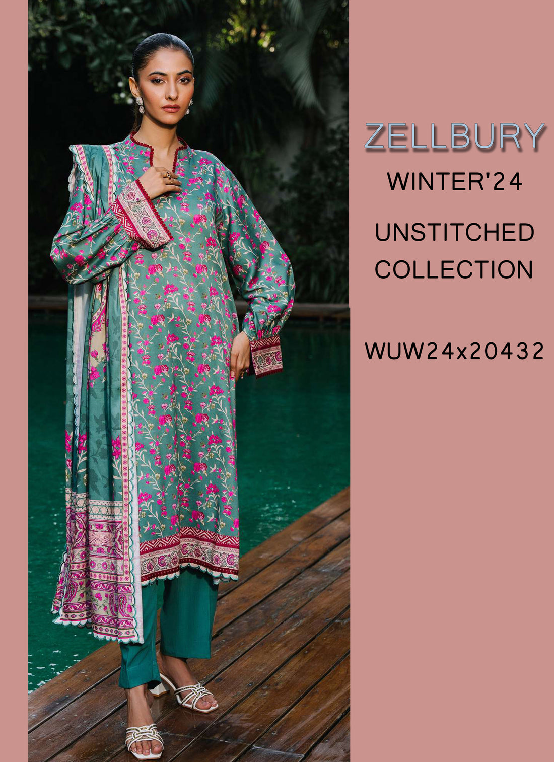 Zellbury Winter Printed Khaddar 3PC Shirt | WUW24X30296