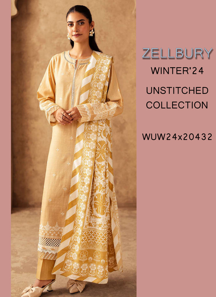 Zellbury Winter Printed Khaddar 3PC  Shirt| WUW24X30310