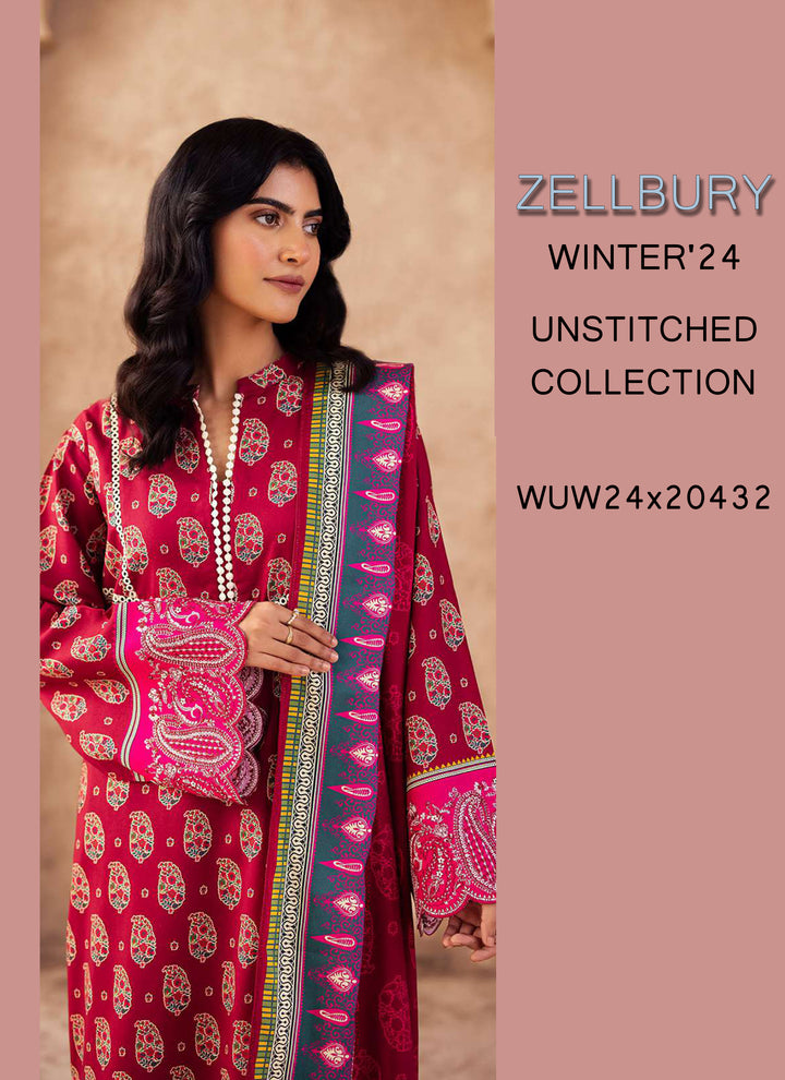 Zellbury Winter Printed Khaddar 3PC Shirt  WUW24E30228