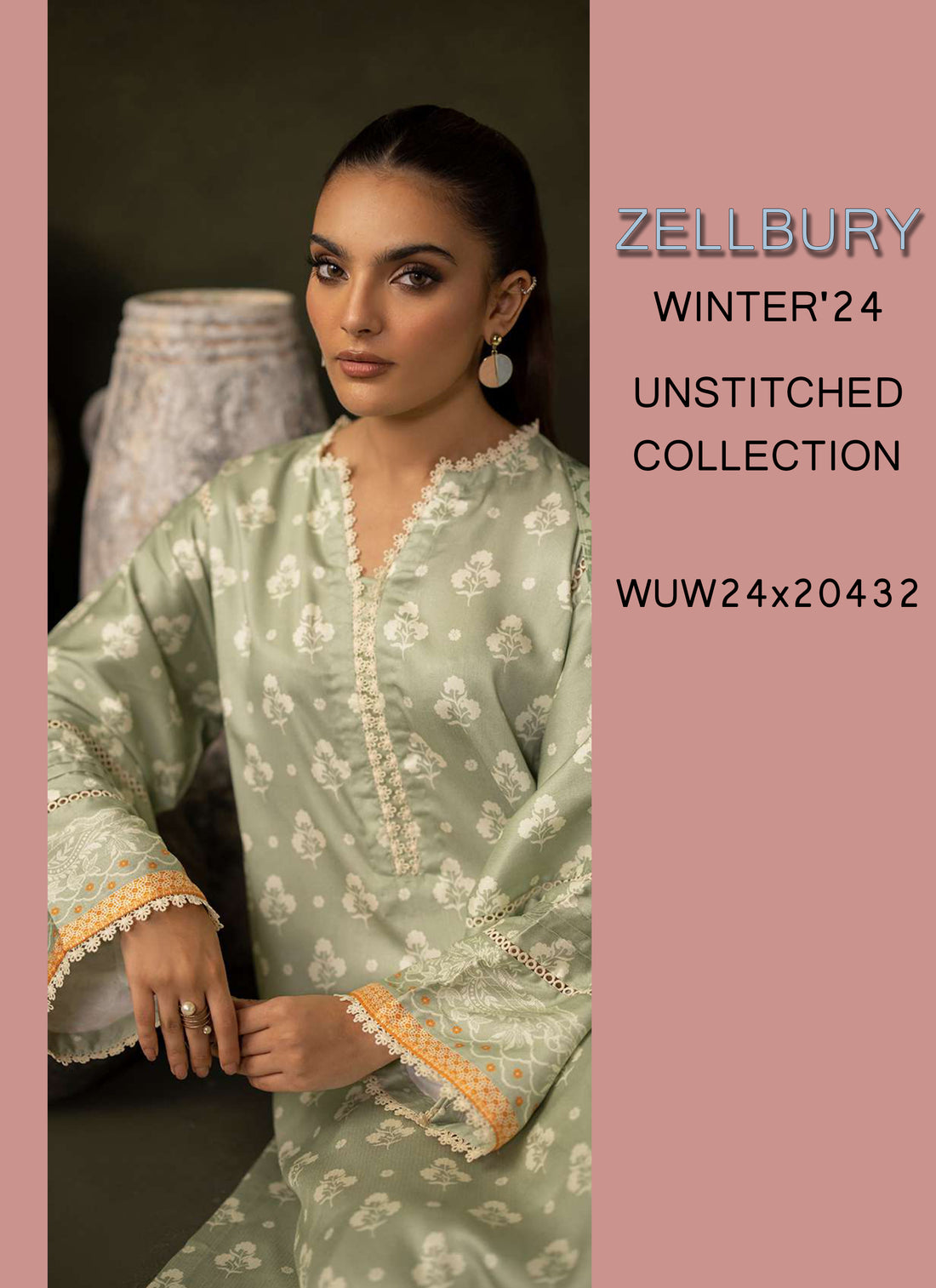 Zellbury Winter Printed Khaddar 3PC Shirt | WUW24X30306