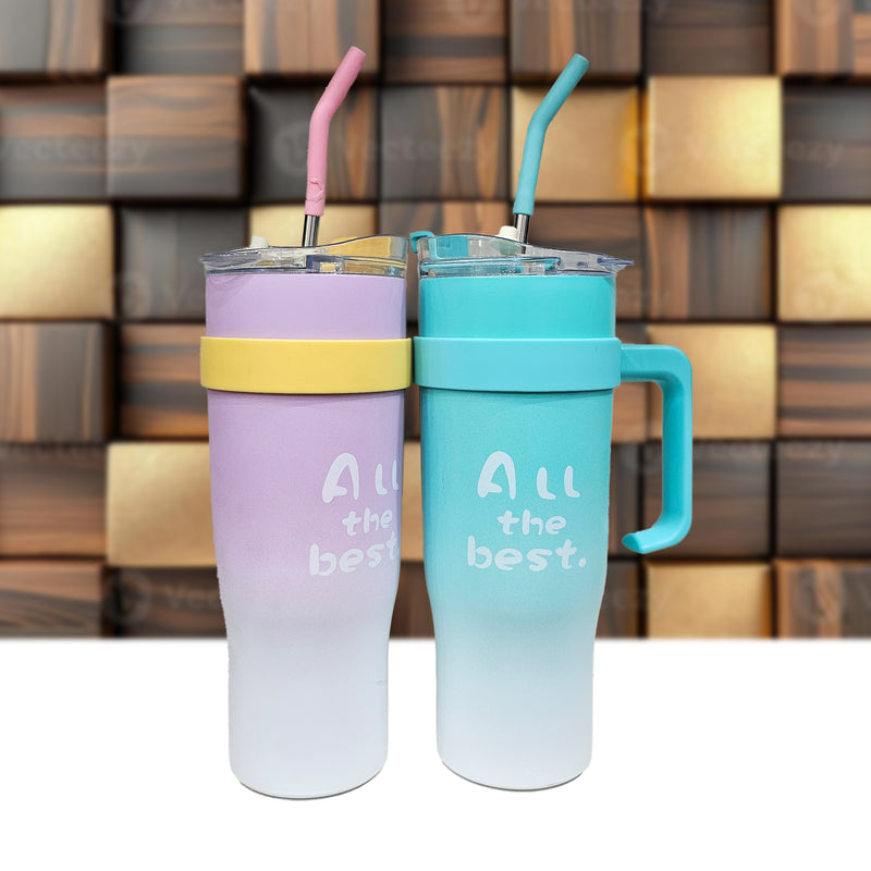 Bingba Cup 304 Stainless Steel Water Cup for Girls with Straw Large Capacity New Insulated Cup Water Bottle with Straw