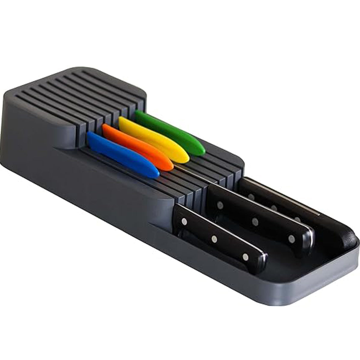 Knife Sharpener Cutlery Storage Box Chef Knives Block Holder Cleaver Drawer Rack Stand Cabinet Tray Multi-function Partition