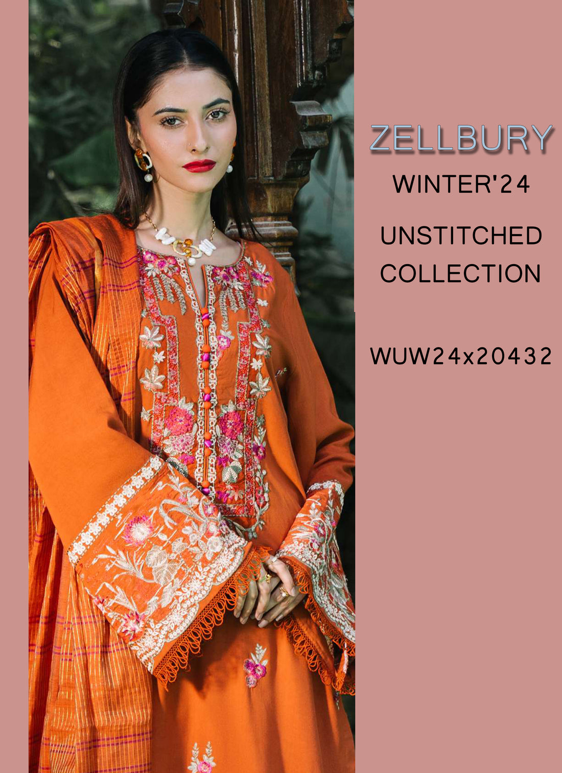 Zellbury Winter Printed Khaddar 2PC | WUW24E30247 Shirt