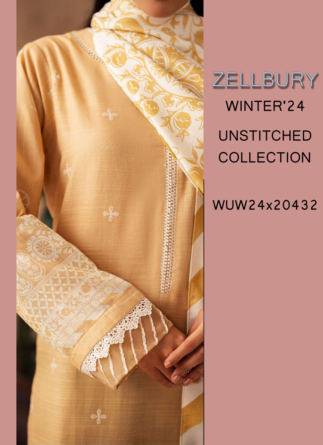 Zellbury Winter Printed Khaddar 3PC  Shirt| WUW24X30310