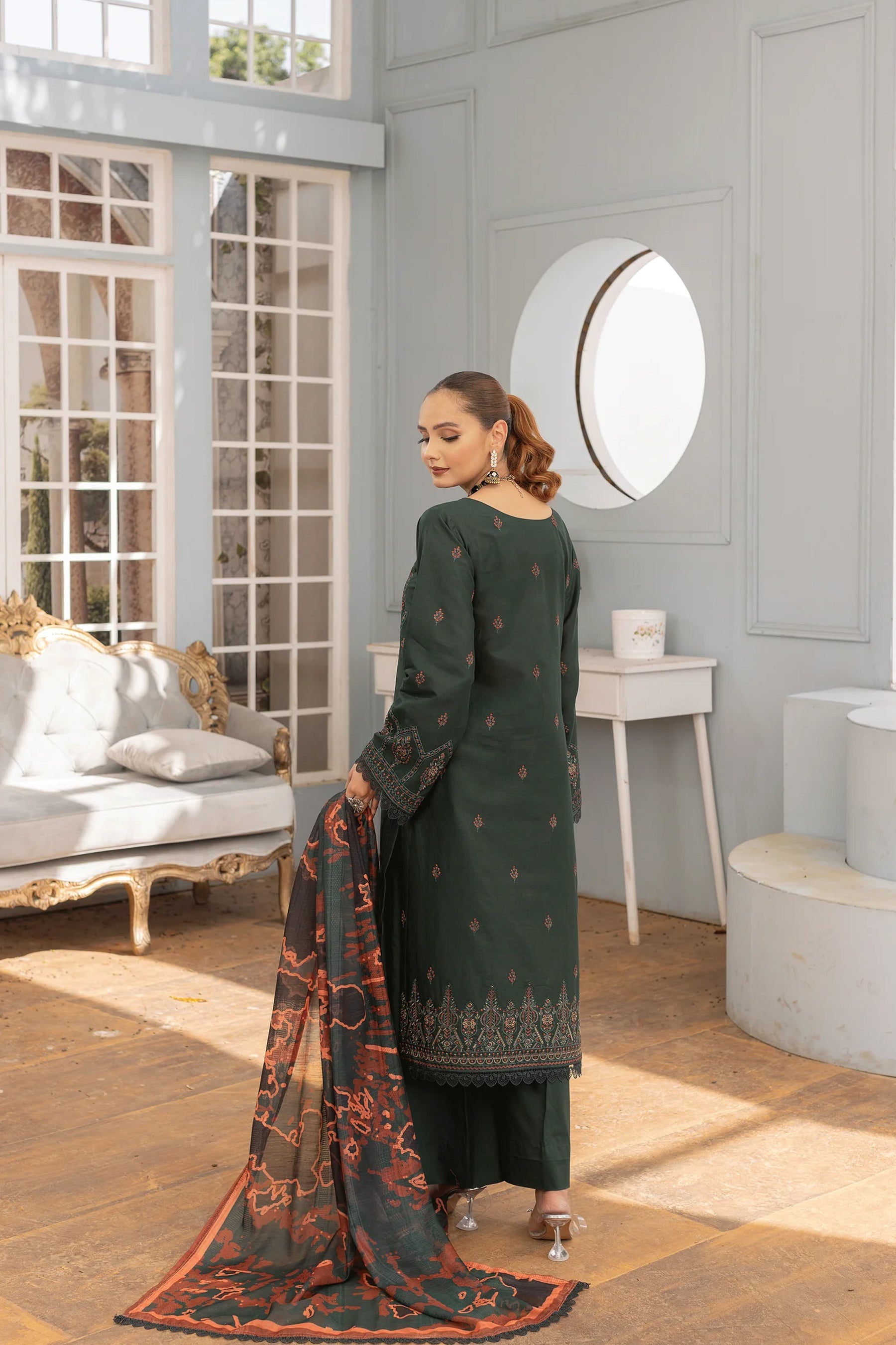 Embroidered Lawn Shirt Fancy Voile Print Duppatta