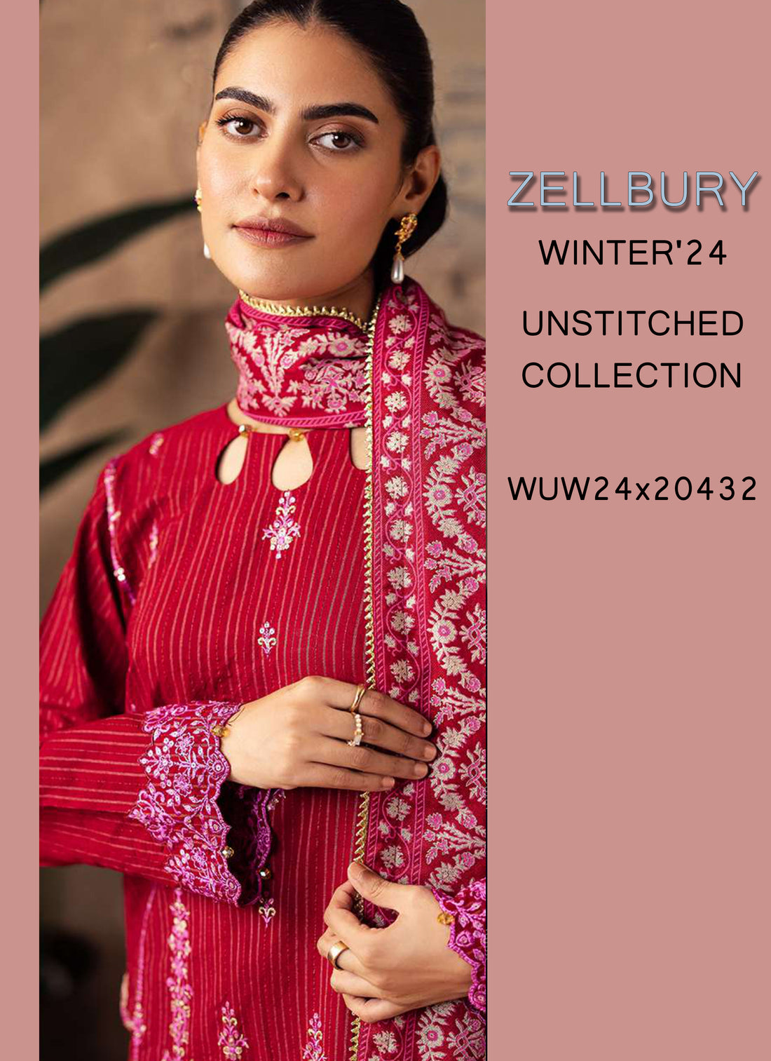 Zellbury Winter Printed Khaddar 3PC Shirt- WUW24E30231