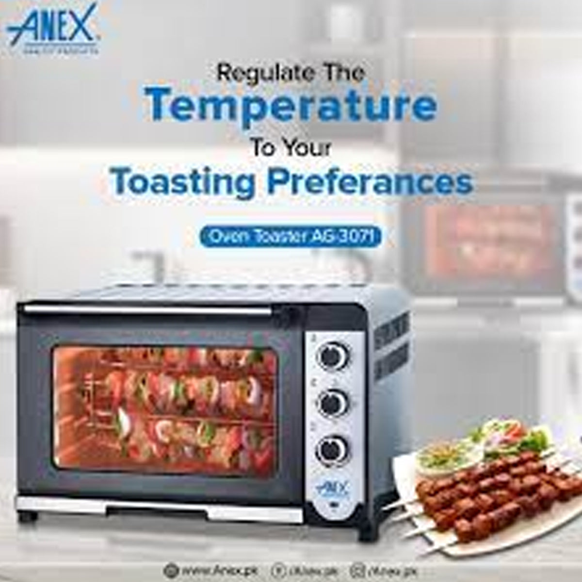 Anex AG-3071 Deluxe Oven Toaster With Official Warranty
