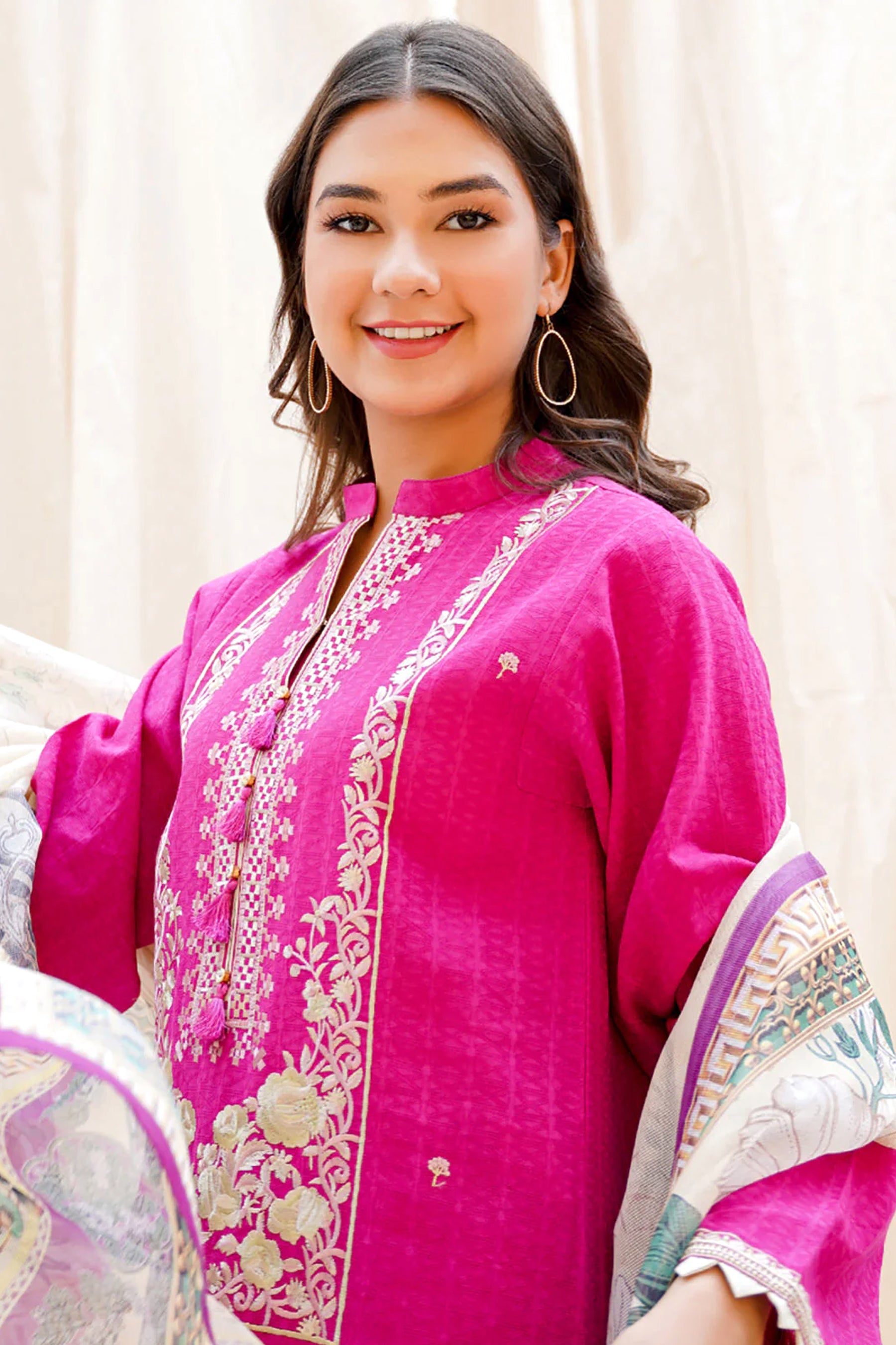 ZELLBURY WOMEN Embroidered Shirt Dupatta