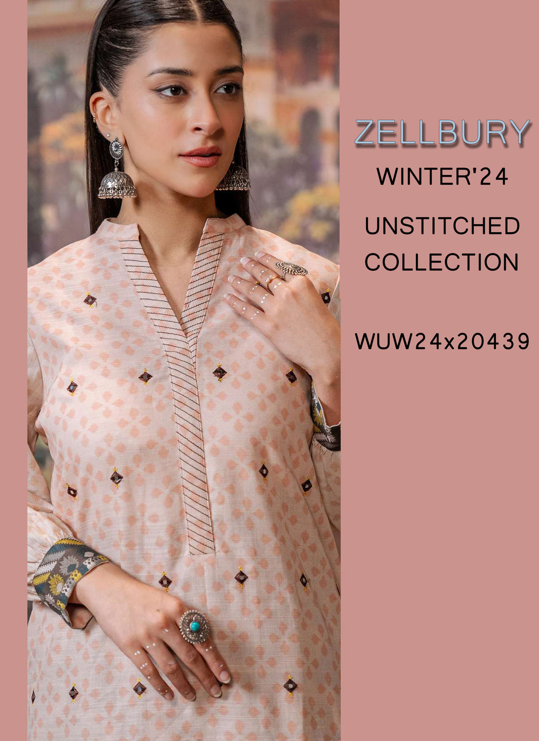 Zellbury Winter Printed Khaddar 3PC Shirt | WUW24X20439