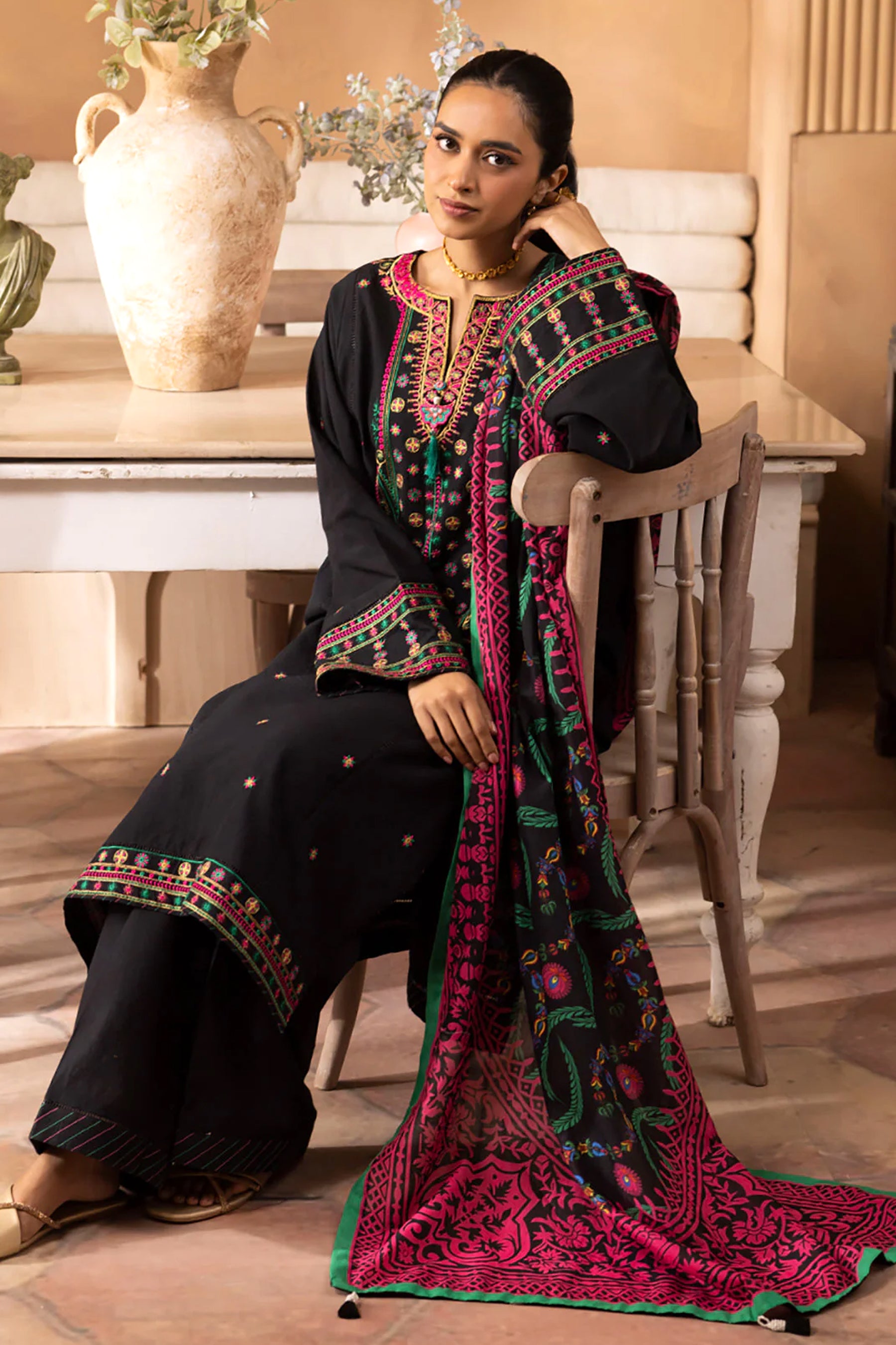 Embroidered Shirt Shalwar Dupatta