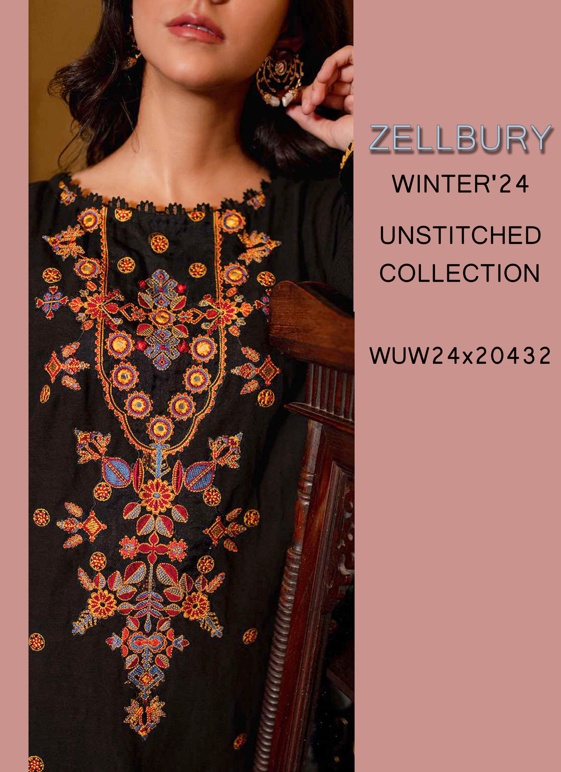 Zellbury Winter Printed Khaddar 3PC Shirt | WUW24E30321