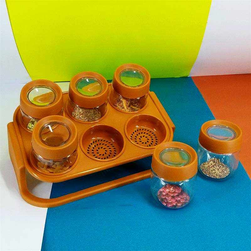 6pcs Decora Spice Jar With Rack