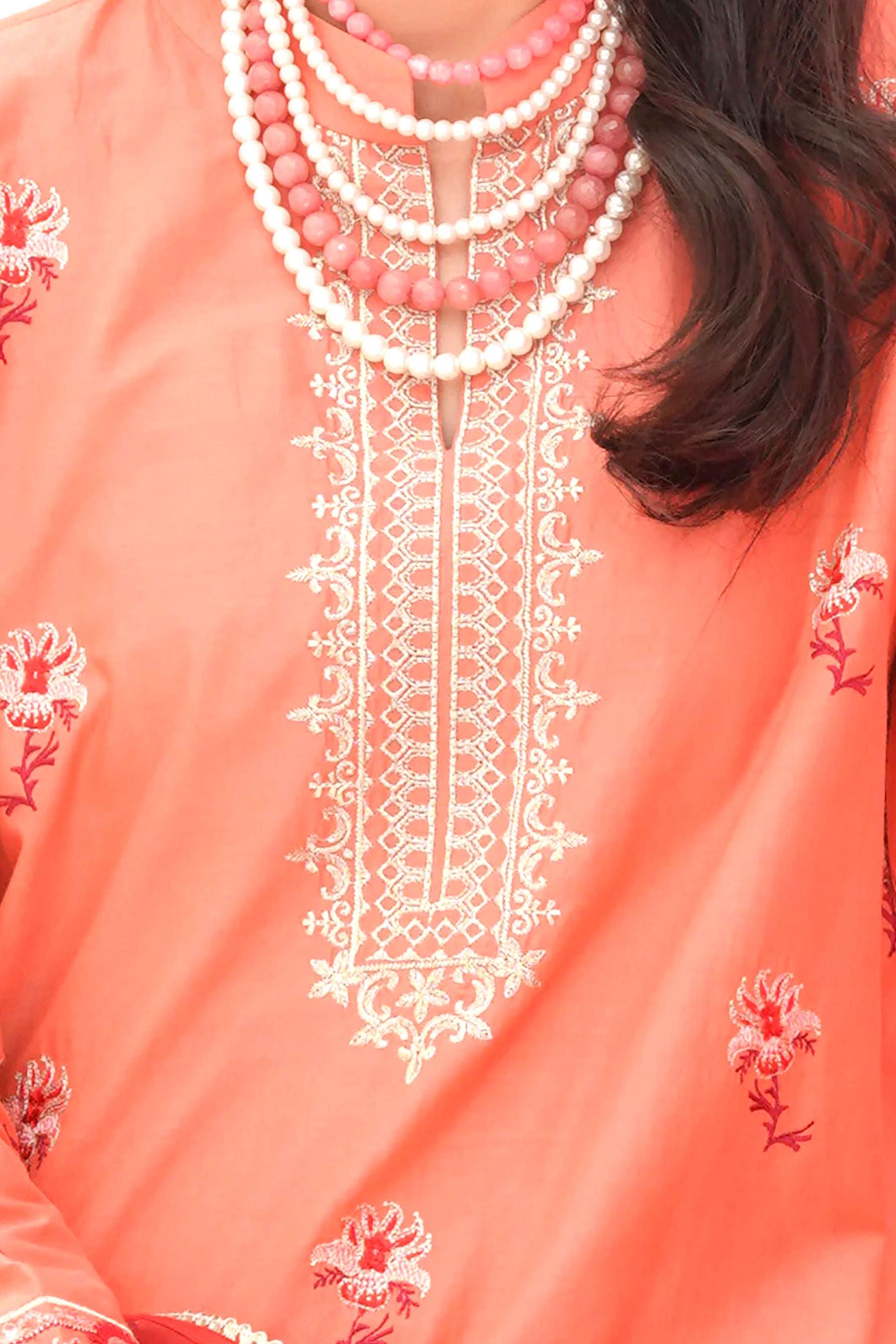 Pink Embroidered Shirt Shalwar Dupatta Lawn