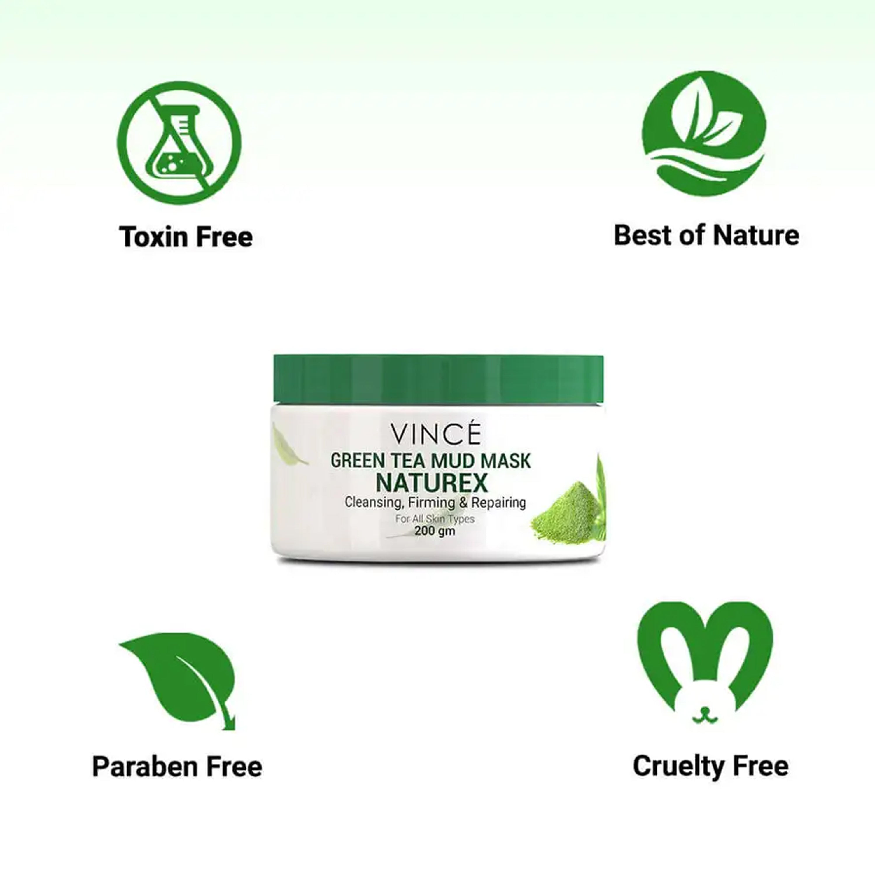 Vince Green Tea Mud Mask 200-gm