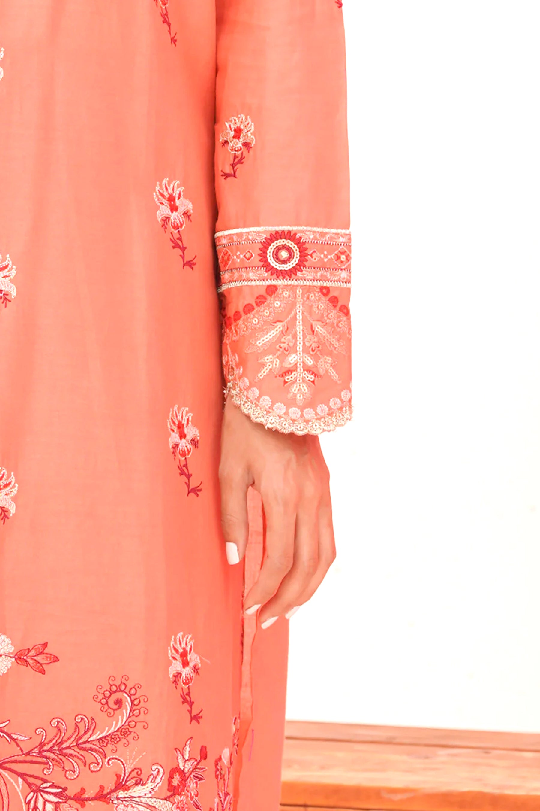 Pink Embroidered Shirt Shalwar Dupatta Lawn