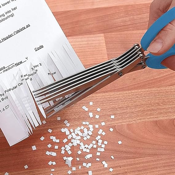 Vegetables Cutting Scissor Multipurpose Kitchen Herb Scissors Stainless Steel 5 Blade Scissors Cut Herb Spices Cooking Tools Vegetable Cutter With Cleaning Brush