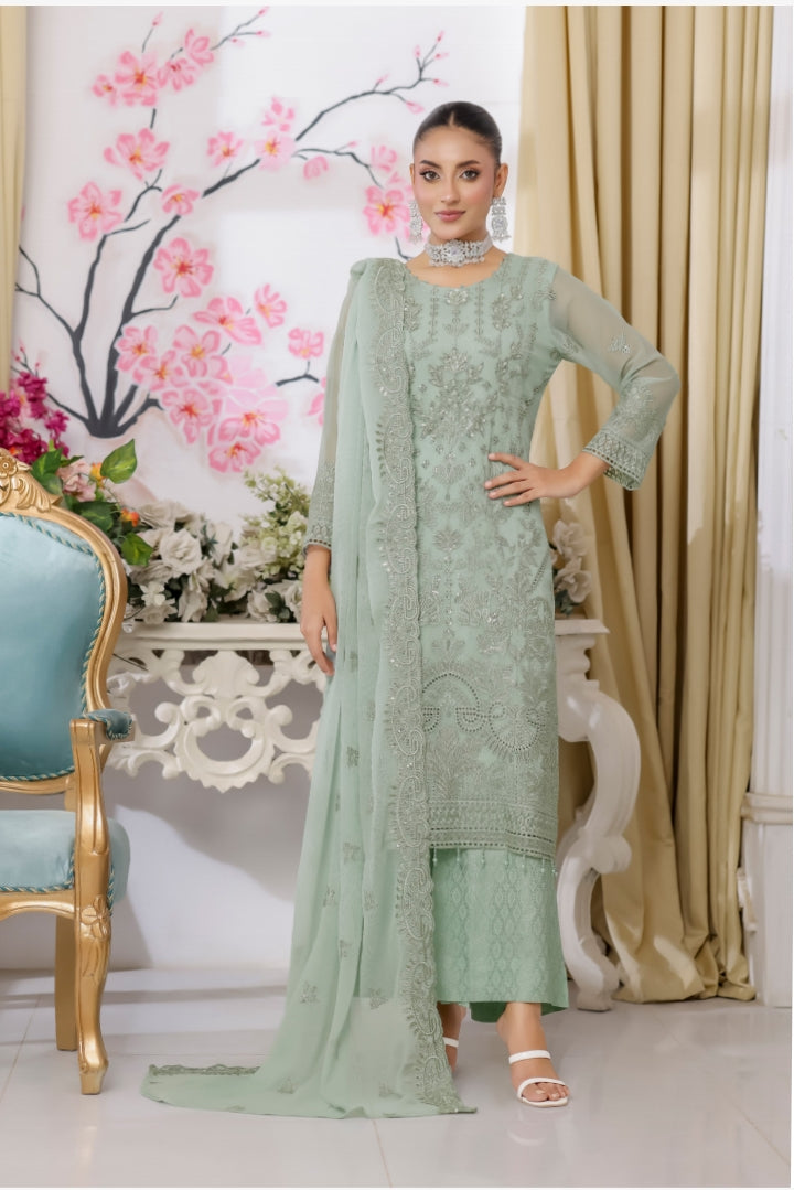 Fancy Chiffon with Embroidery + Bamber Chiffon Dupatta- Shahtaj by Irfan Patel