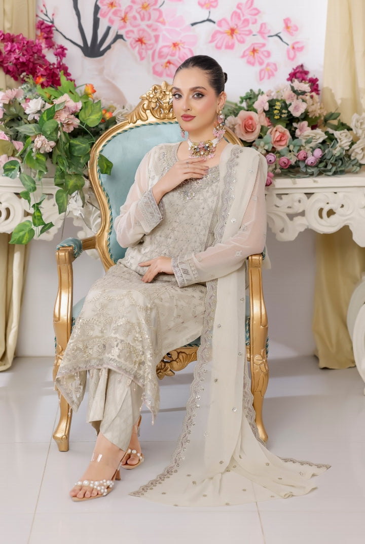 Fancy Chiffon with Embroidery + Bamber Chiffon Dupatta- Shahtaj by Irfan Patel