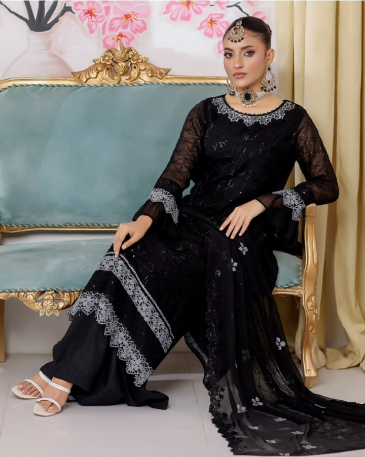 Fancy Chiffon with Embroidery + Bamber Chiffon Dupatta- Shahtaj by Irfan Patel