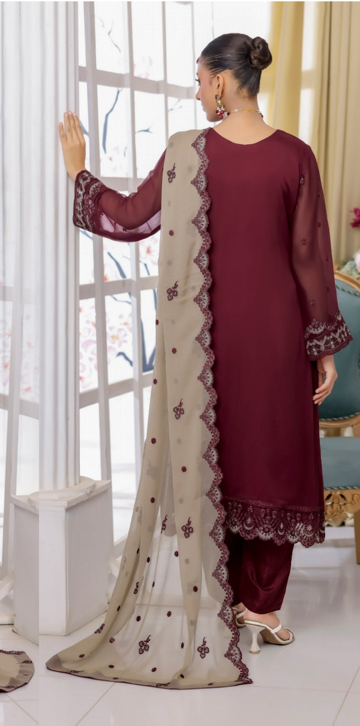 Fancy Chiffon with Embroidery + Bamber Chiffon Dupatta- Shahtaj by Irfan Patel