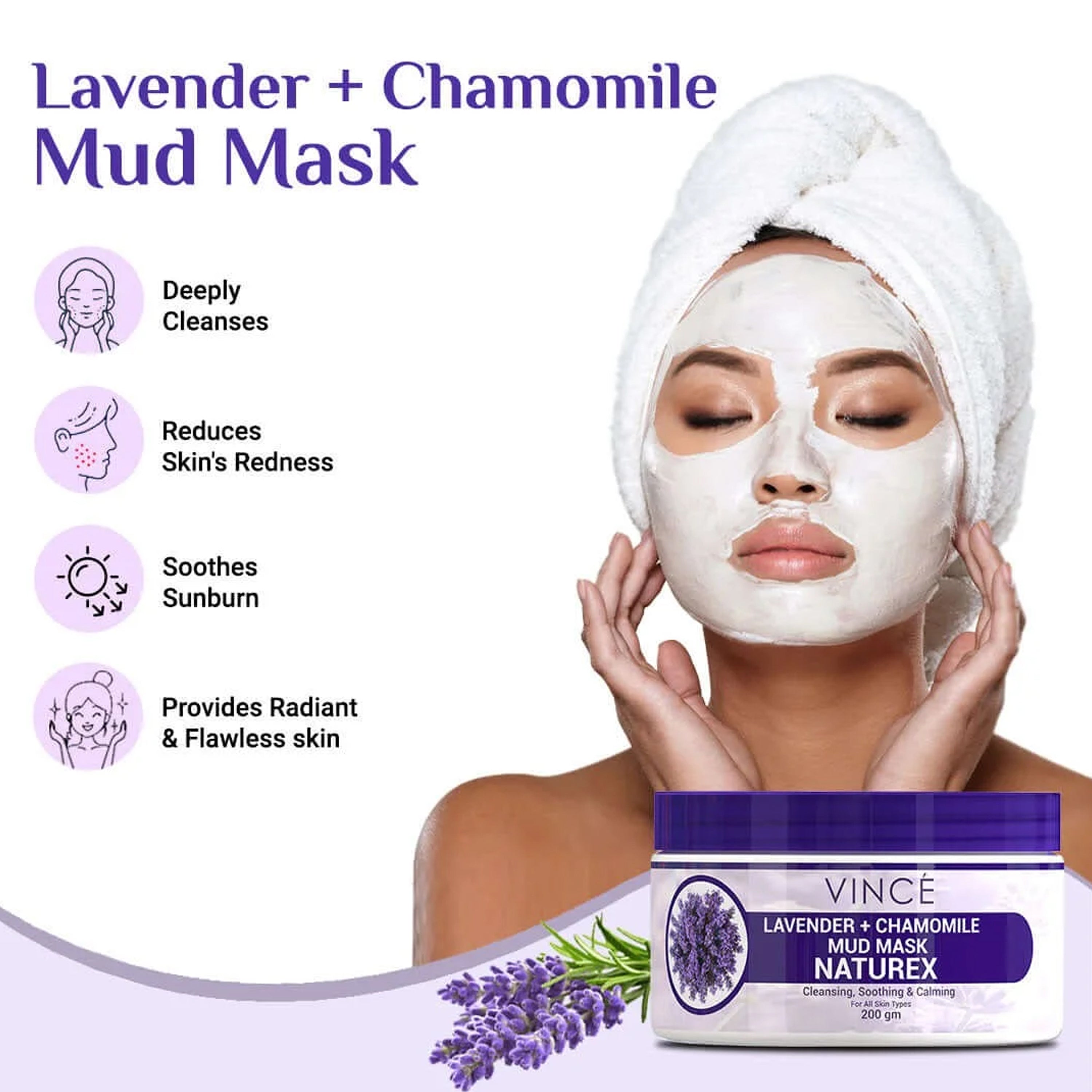 Vince Lavender + Chamomile Mud Mask - 200gm