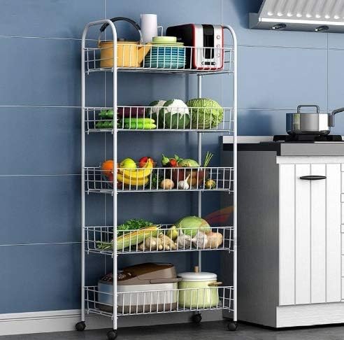 Utility Cart Storage Trolley Kitchen Trolley On Wheels Vegetable Storage.