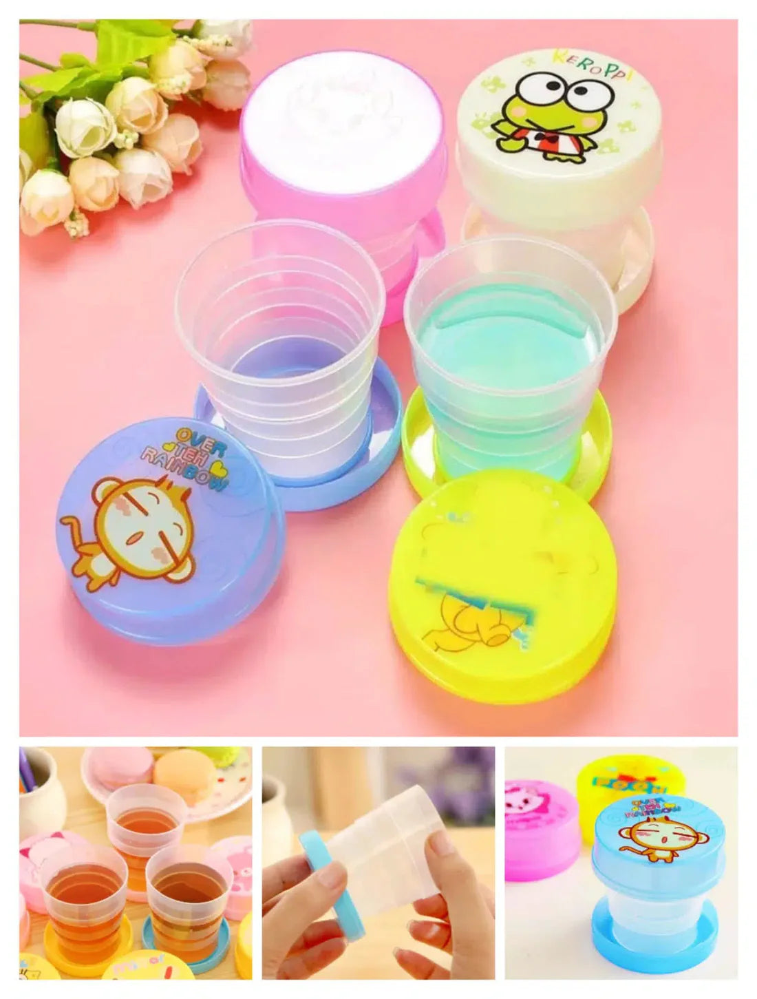 1Pcs Portable Printed Plastic Foldable Magic Cup for kids