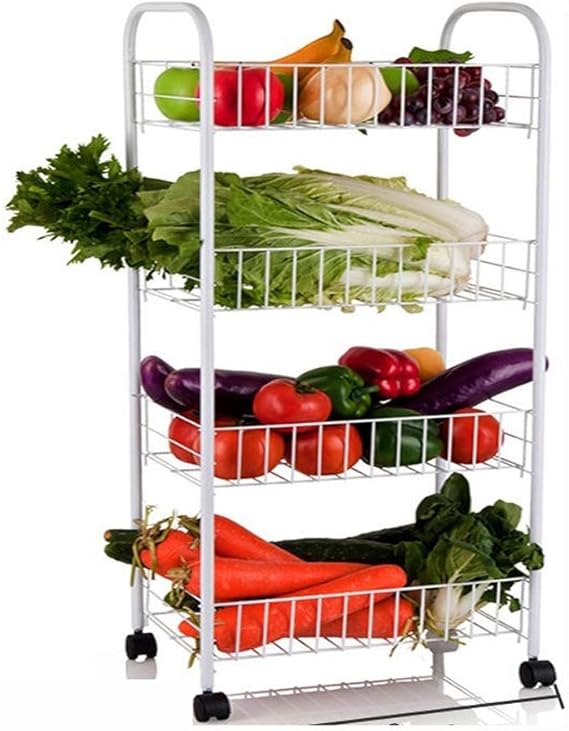 Utility Cart Storage Trolley Kitchen Trolley On Wheels Vegetable Storage.