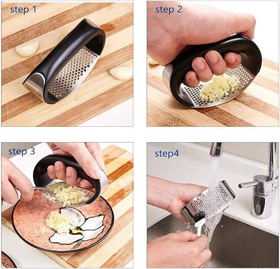 Kitchen Garlic Press Rocker Garlic Crusher Tool