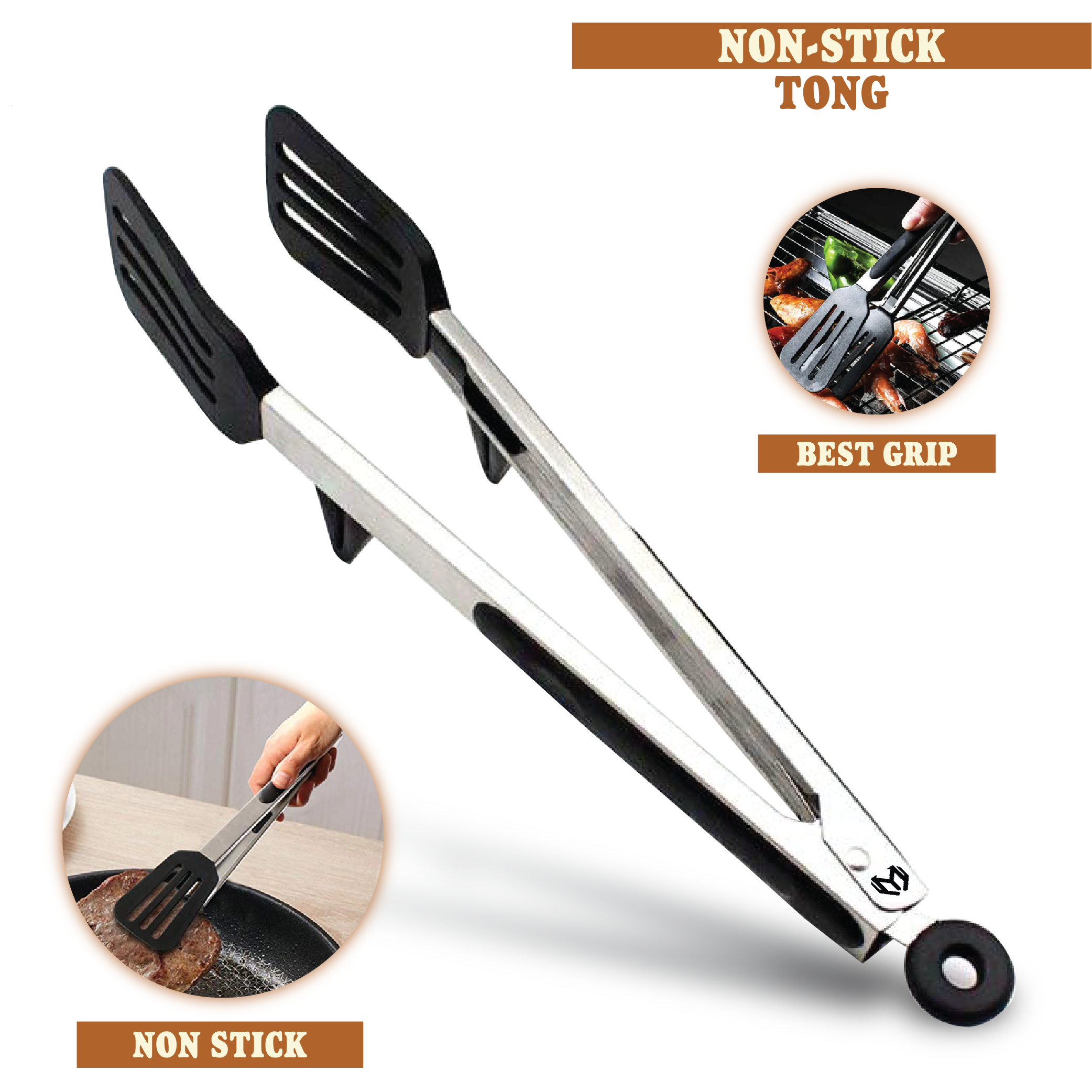 Non Stick Chimta Tong Silicon or Stainless Steel Best Quality 1 piece