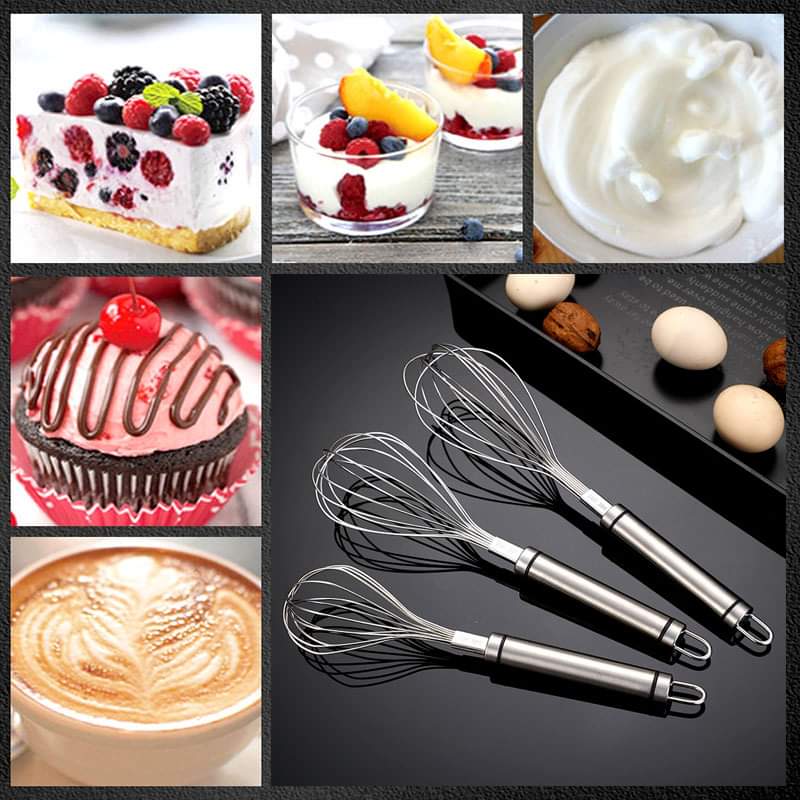 Manual egg beater Self Turning Stainless Steel