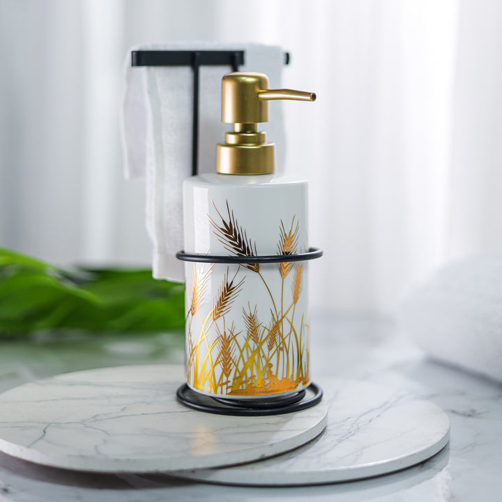 Hand Wash Dispenser with Stand-White-Soap Dispenser