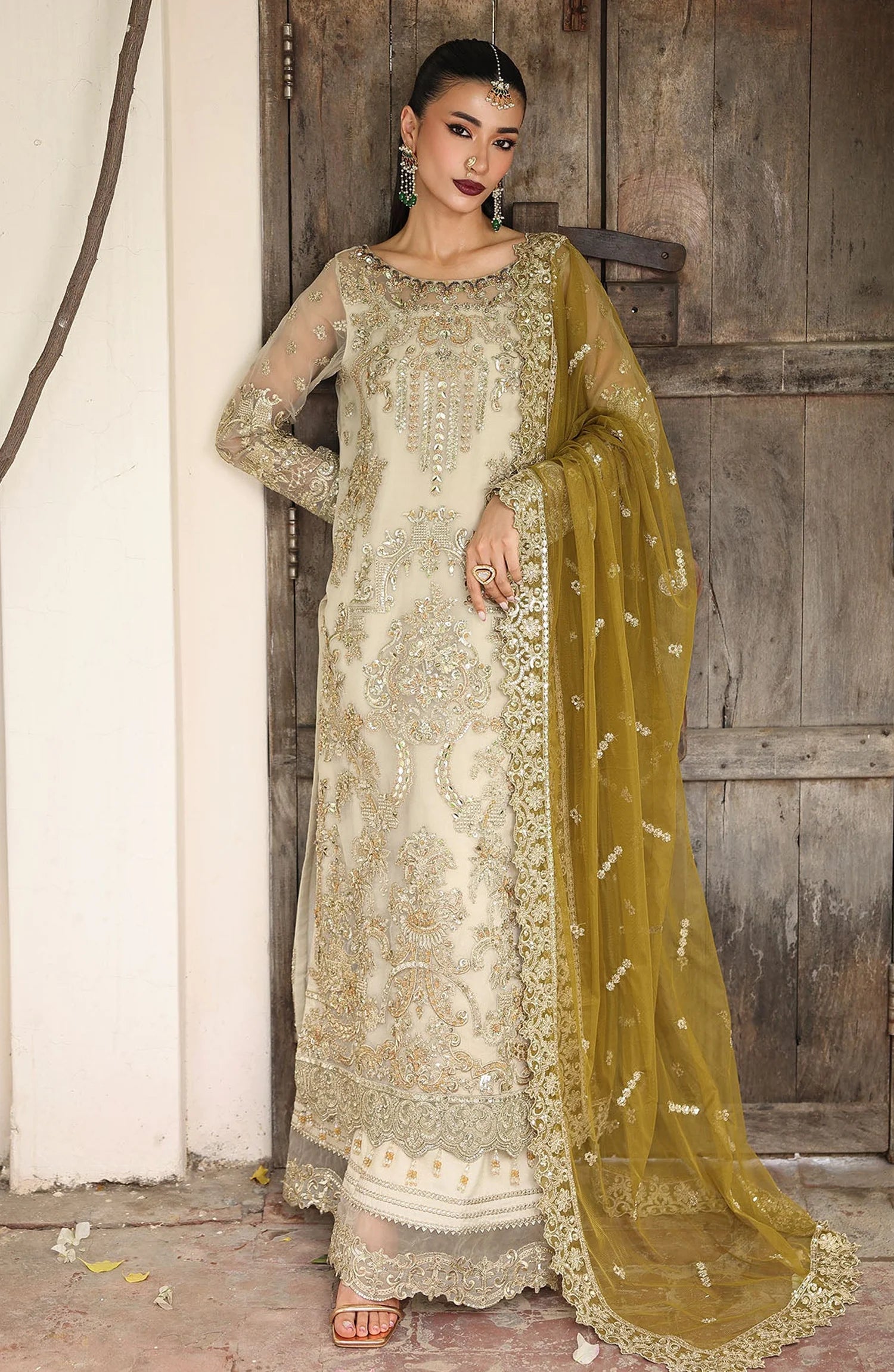 Saiyara by Imrozia Luxury Formal Embroidered Organza Unstitched 3 Piece Suit - I-229 ROHMA - IMP25SAY - Light Skin - Festive Collection