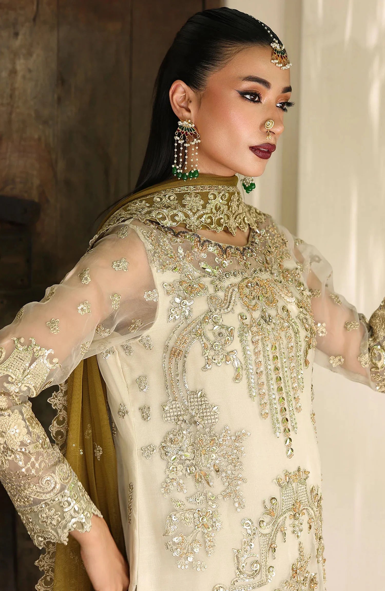 Saiyara by Imrozia Luxury Formal Embroidered Organza Unstitched 3 Piece Suit - I-229 ROHMA - IMP25SAY - Light Skin - Festive Collection