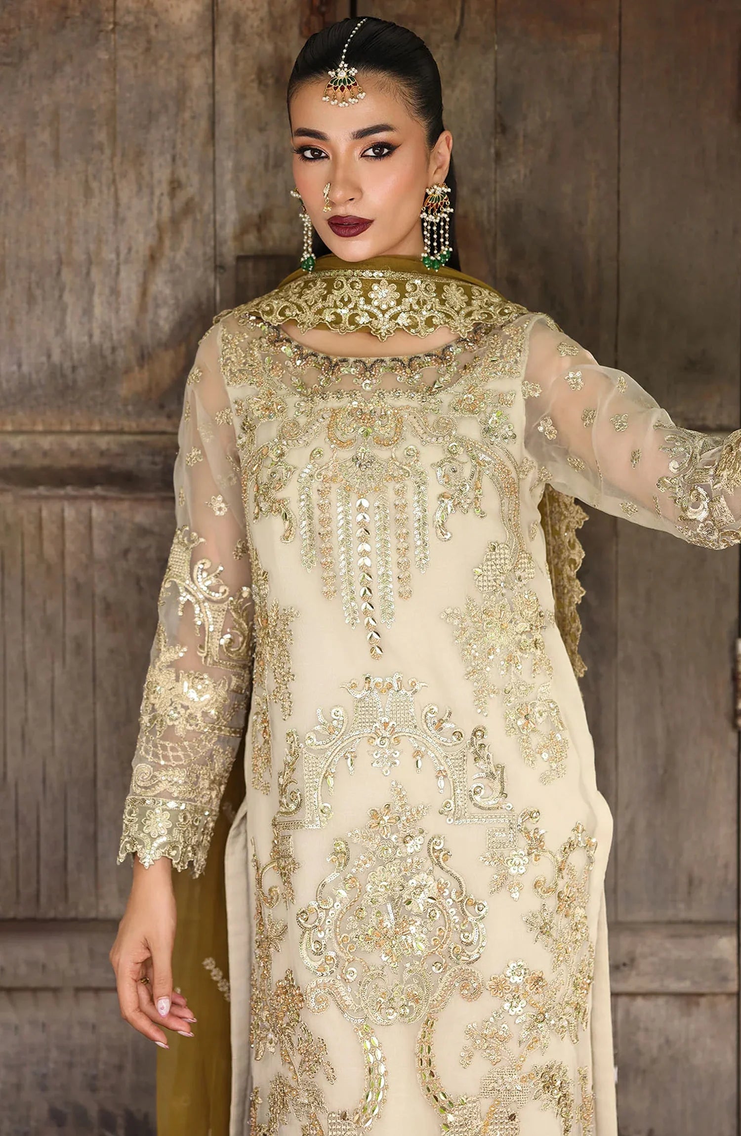 Saiyara by Imrozia Luxury Formal Embroidered Organza Unstitched 3 Piece Suit - I-229 ROHMA - IMP25SAY - Light Skin - Festive Collection