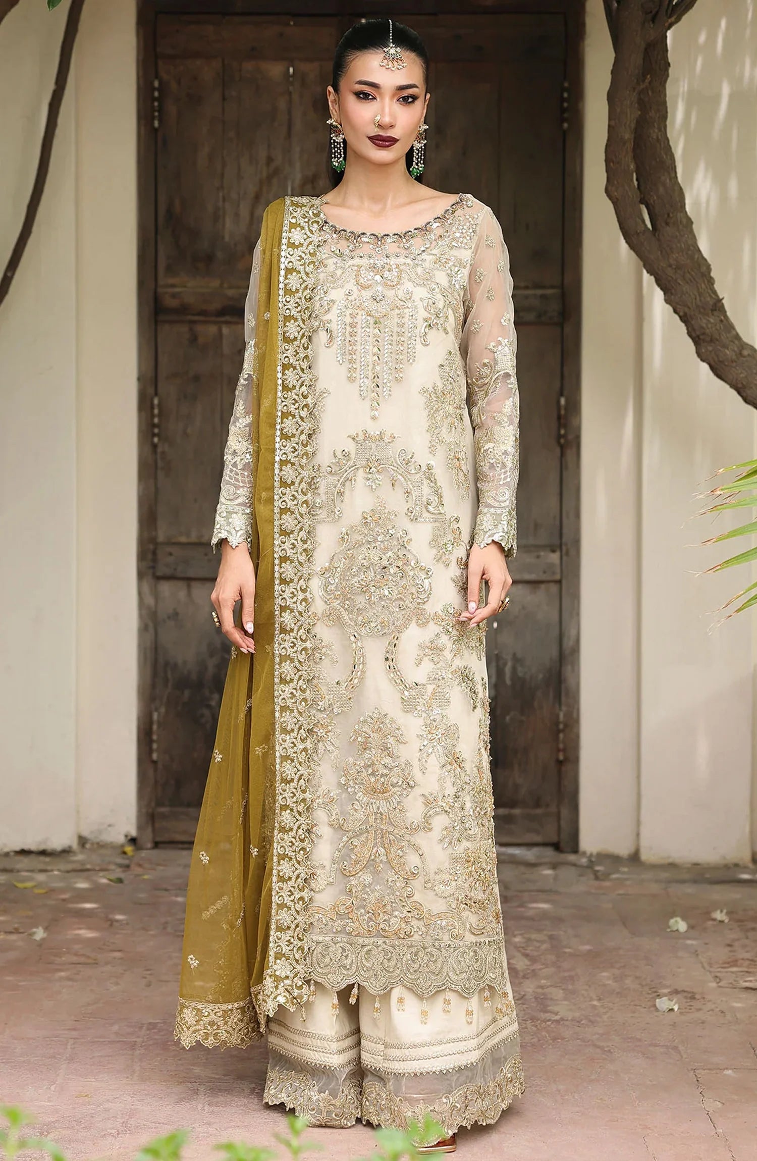 Saiyara by Imrozia Luxury Formal Embroidered Organza Unstitched 3 Piece Suit - I-229 ROHMA - IMP25SAY - Light Skin - Festive Collection