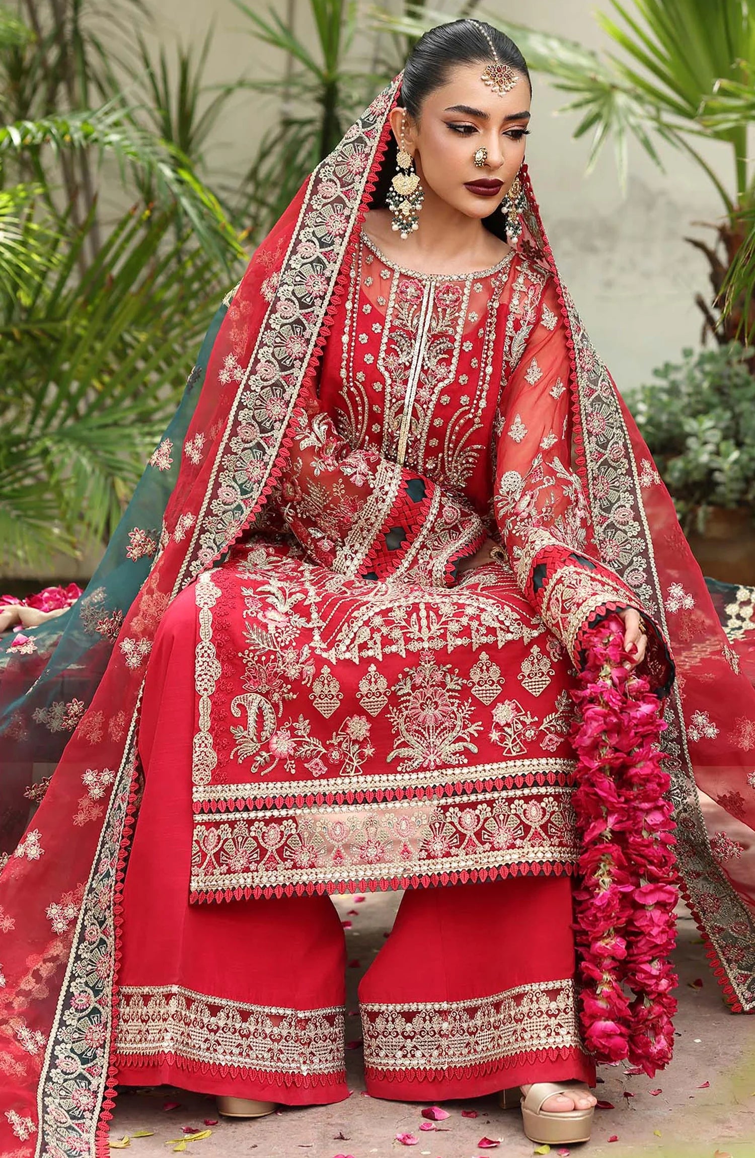 Saiyara by Imrozia Luxury Formal Embroidered Organza Unstitched 3 Piece Suit - I-231 SAROSH - IMP25SAY - Red - Festive Collection