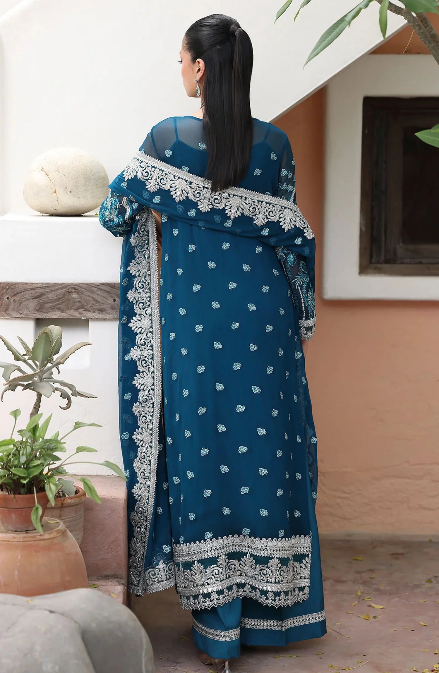 Saiyara by Imrozia Luxury Formal Embroidered Chiffon Unstitched 3 Piece Suit - I-232 AZURA - IMP25SAY - Sea Green - Festive Collection