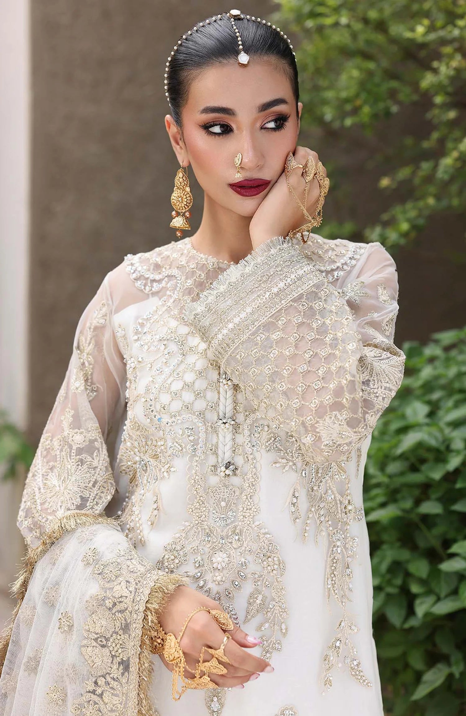 Saiyara by Imrozia Luxury Formal Embroidered Organza Unstitched 3 Piece Suit - I-236 LIYANA - IMP25SAY - White - Festive Collection