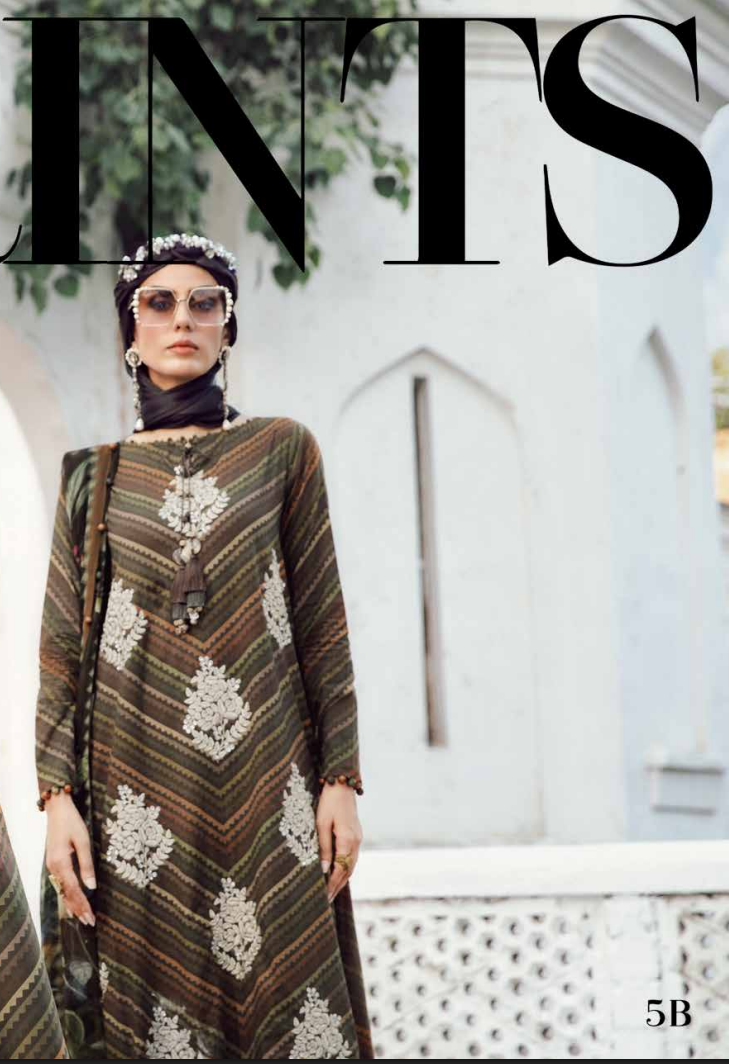 Maria.B.M Basic 3 Piece Unstitched Embroidered Cambric Suit