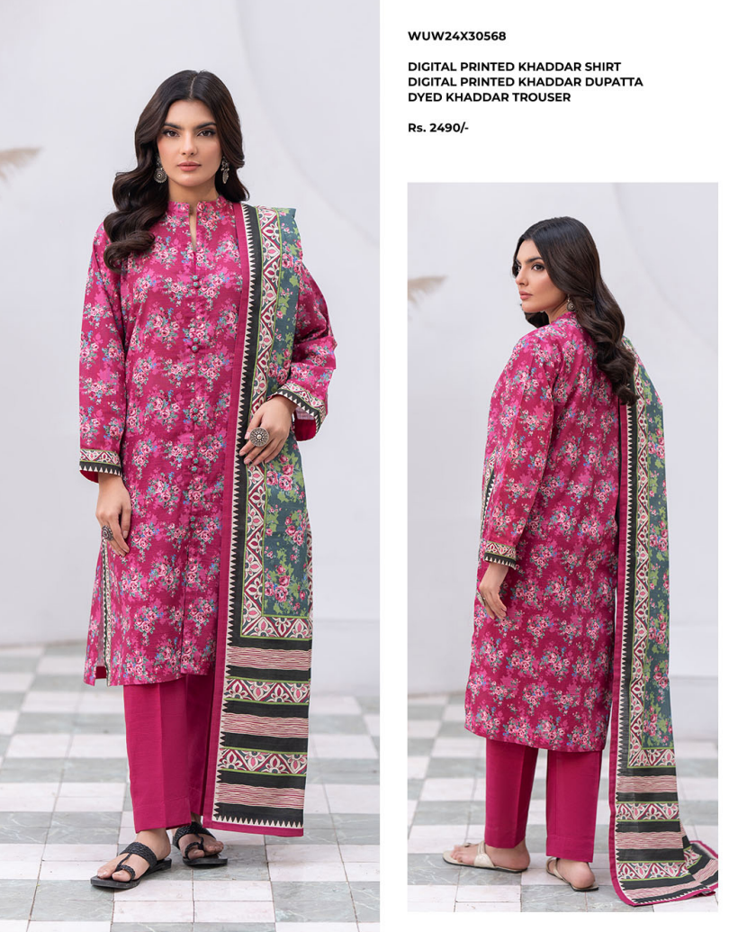 Zellbury winter khadar 3 piece