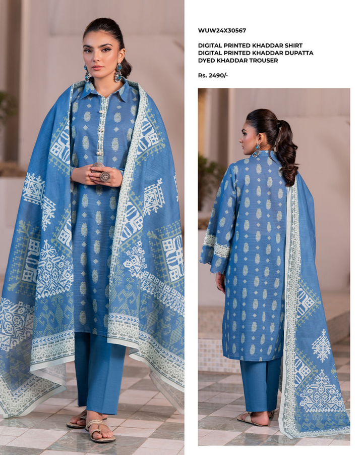 Zellbury winter khadar 3 piece