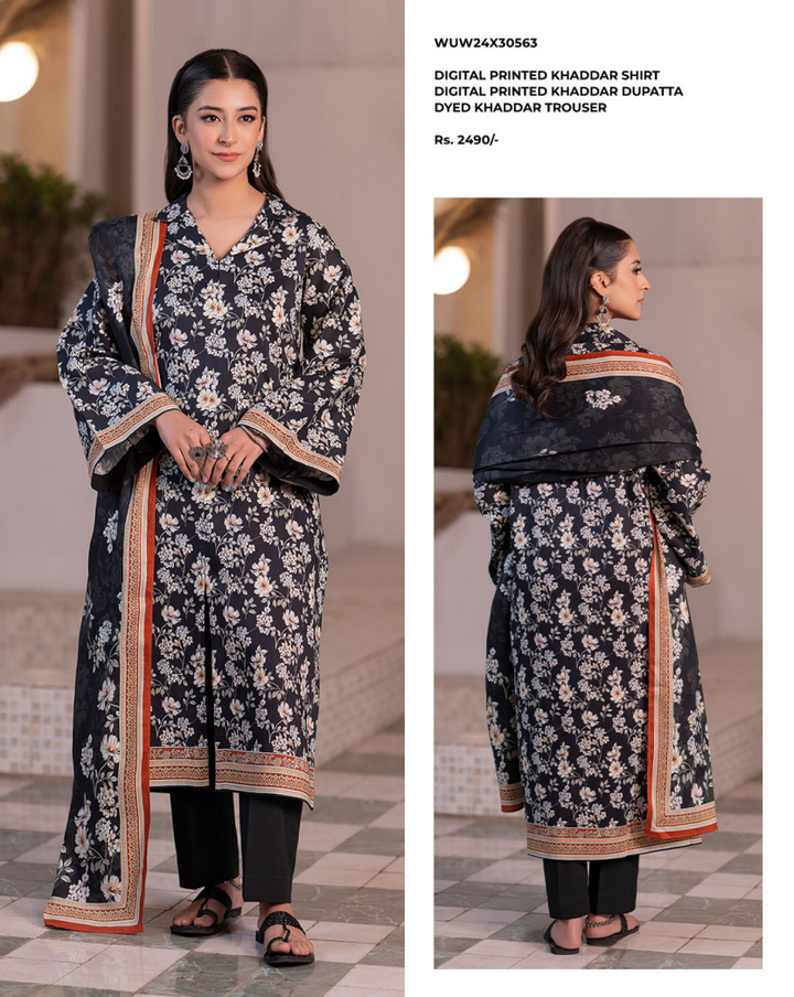 Zellbury winter khadar 3 piece