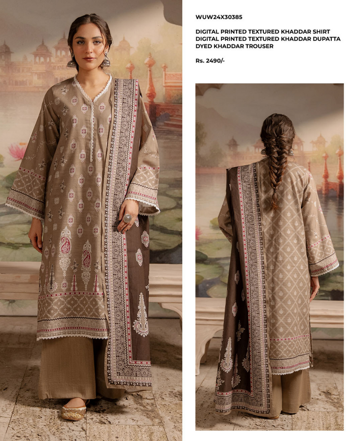 Zellbury winter khadar 3 piece