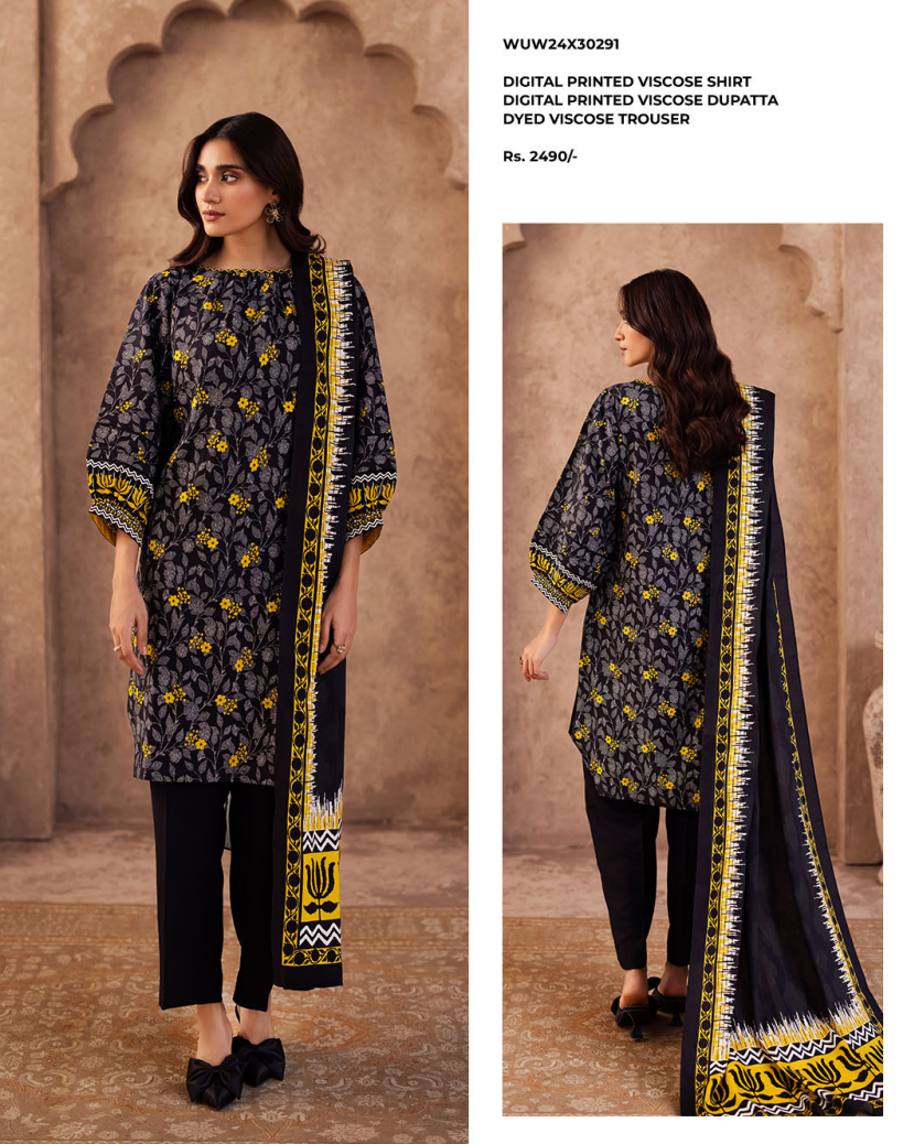 Zellbury winter khadar 3 piece