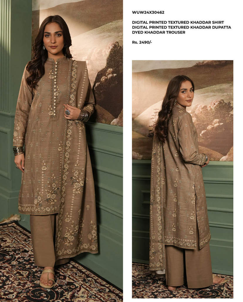 Zellbury winter khadar 3 piece