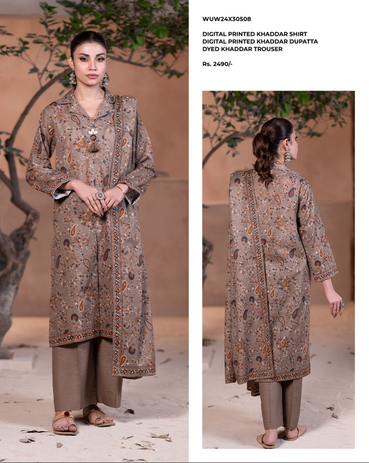 Zellbury winter khadar 3 piece